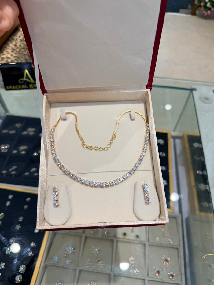 Premium diamond finish bridal necklace product code D430