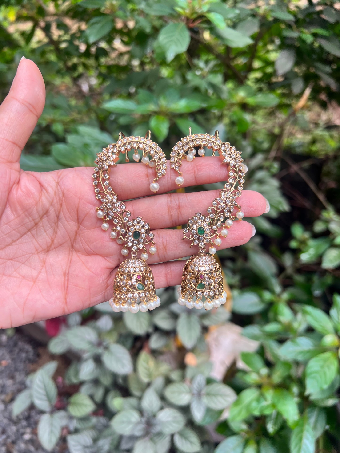 Premium trending peacock designer earcuff jhumka product code E173