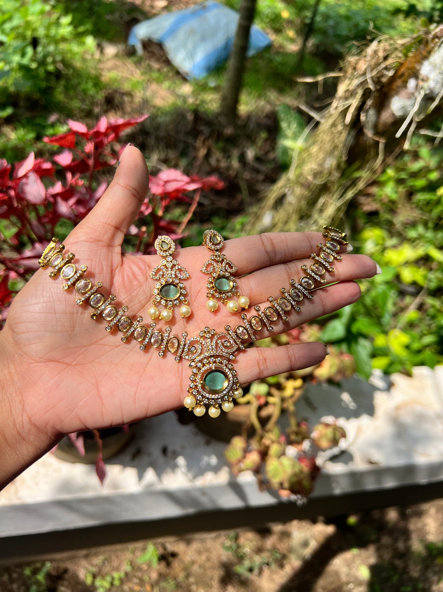 Premium ad jadau Kundan necklace product code N412