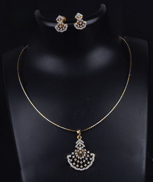 Premium diamond finish pendant chain set product code 1300