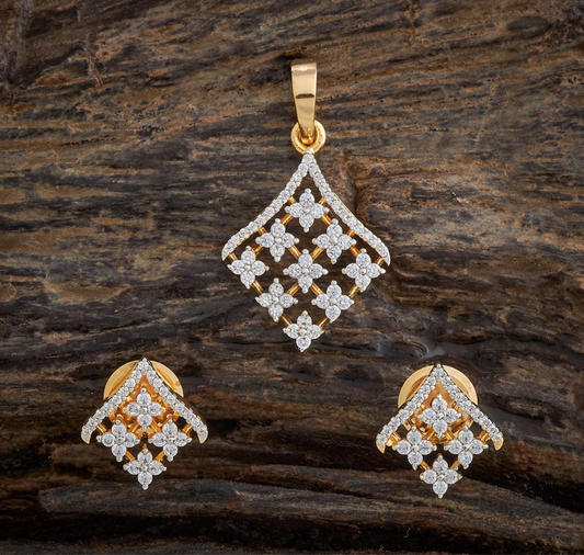 Premium daimond finish zircon pendant set product code 130