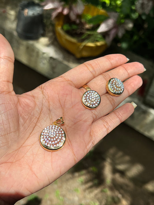 Premium daimond finish pendant set product code 53