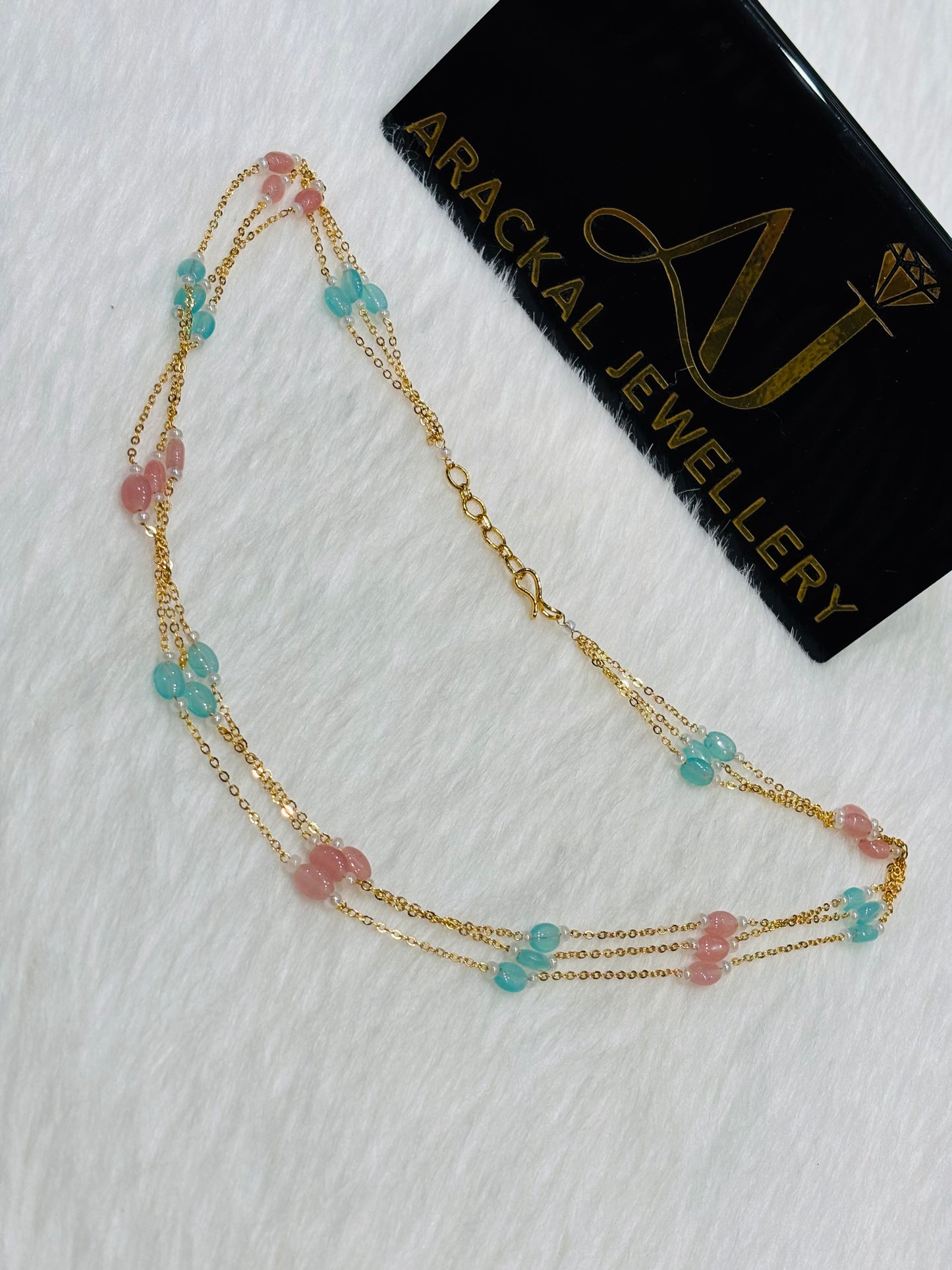 Premium quality trending 3 layer beads necklace product code N357