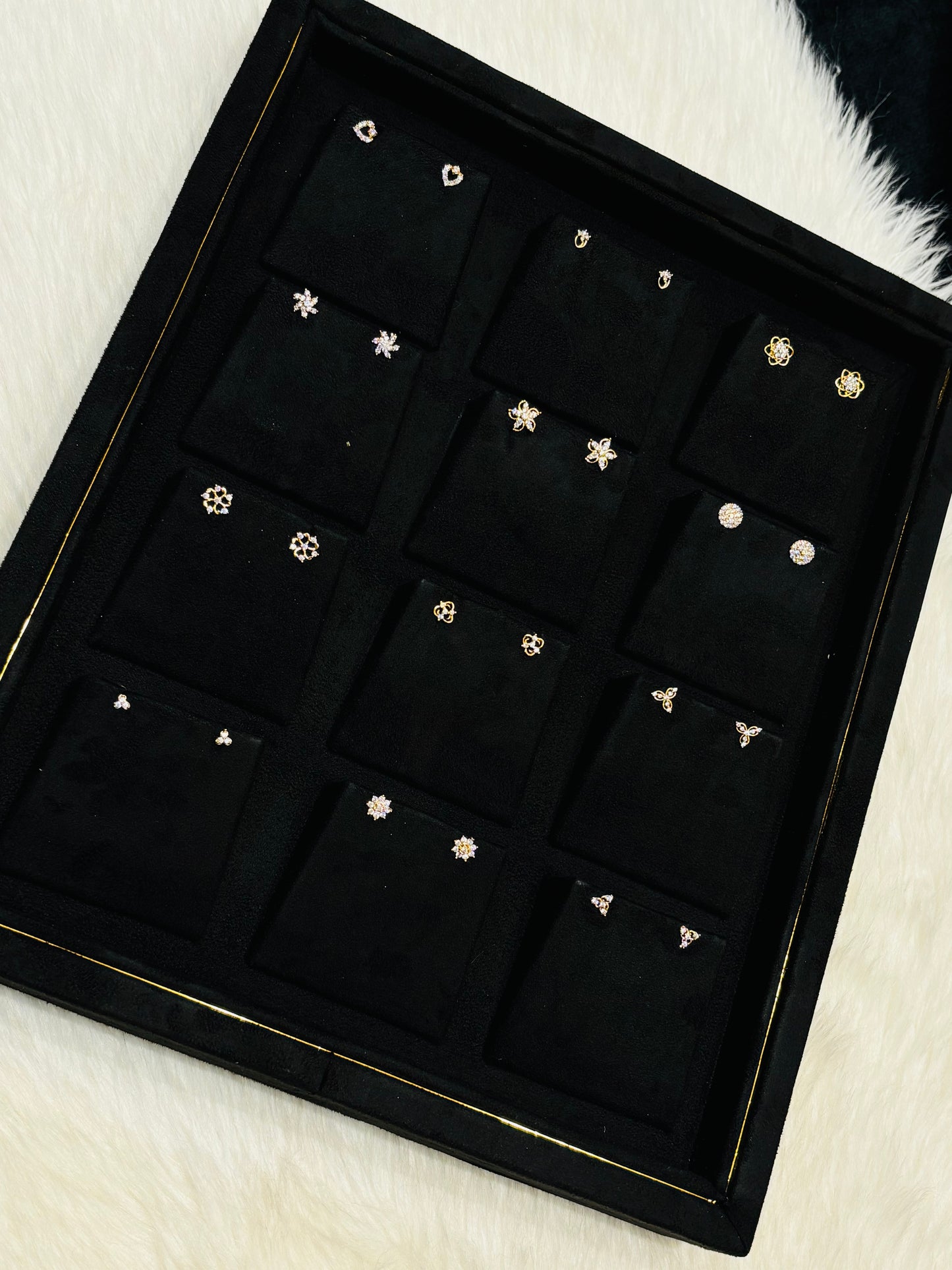 Premium gold plated ad daily wear screw back second studs/small studs product code E66