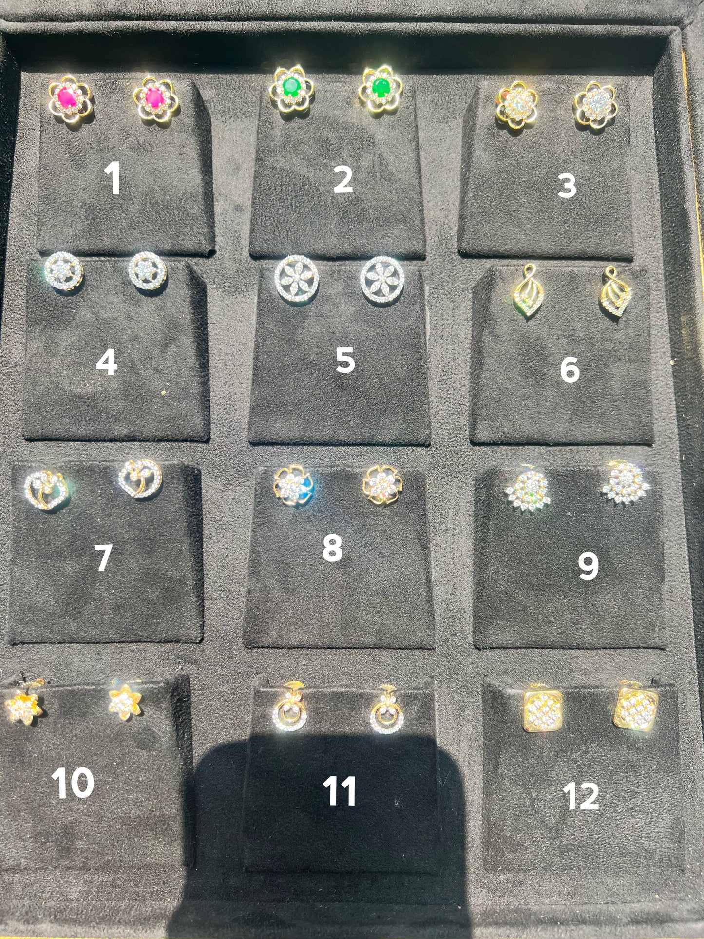 Premium diamond finish studs product code E110