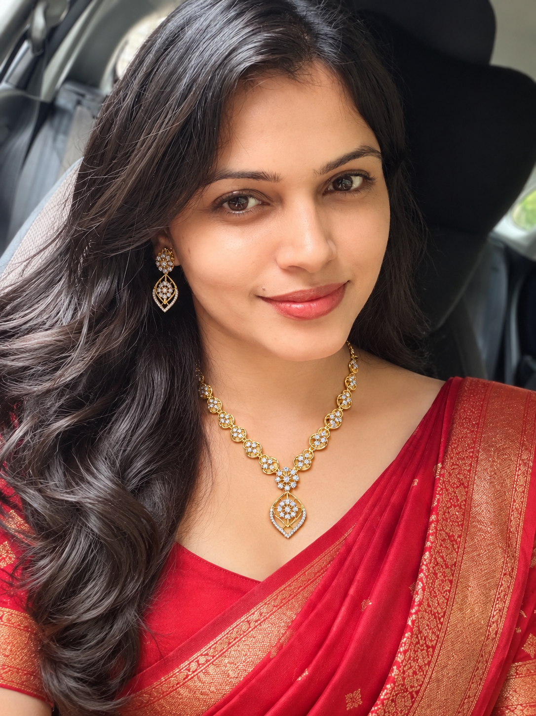 Premium diamond finish bridal necklace product code D33
