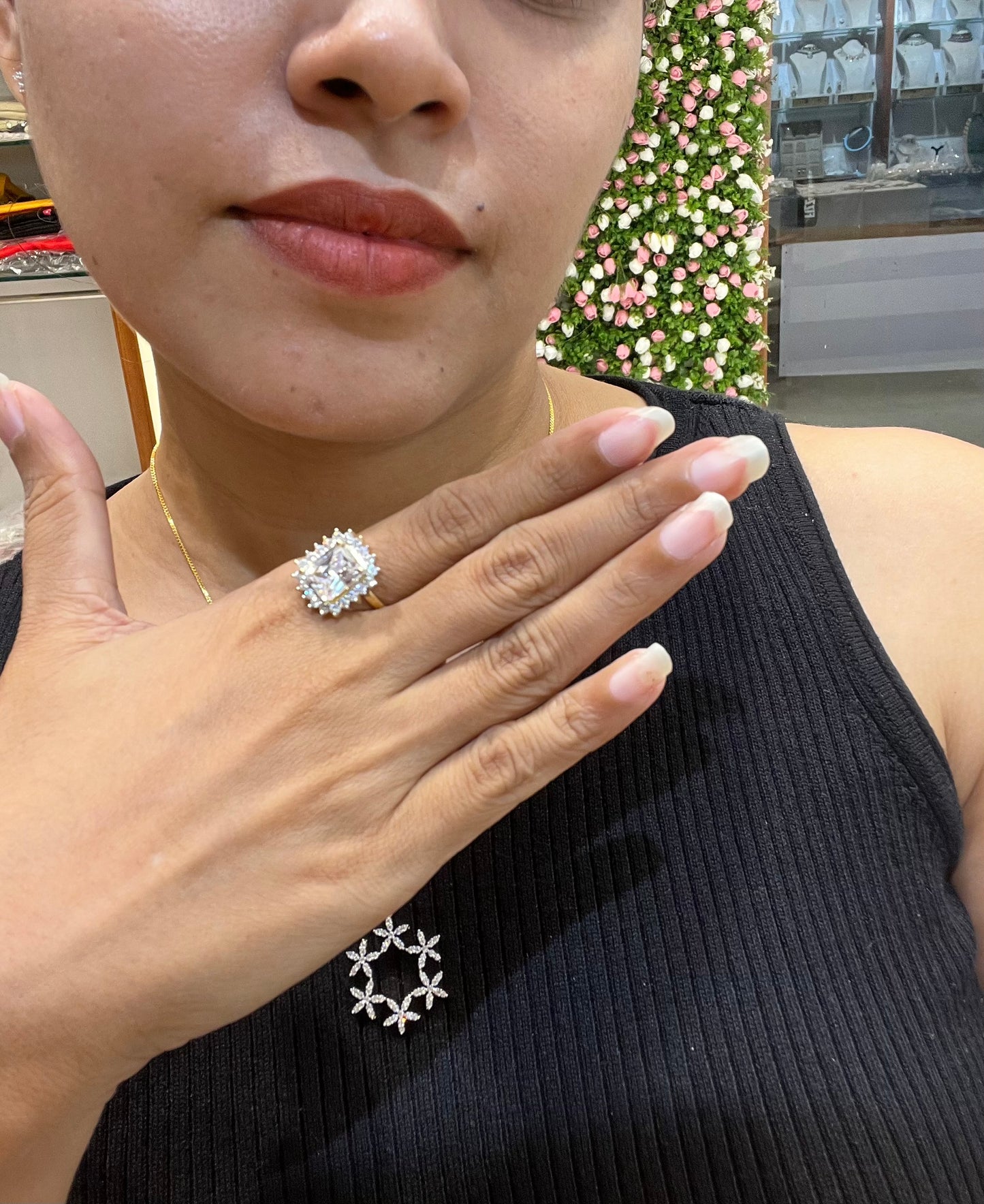Premium party wear diamond finish adjustable ring product code R68
