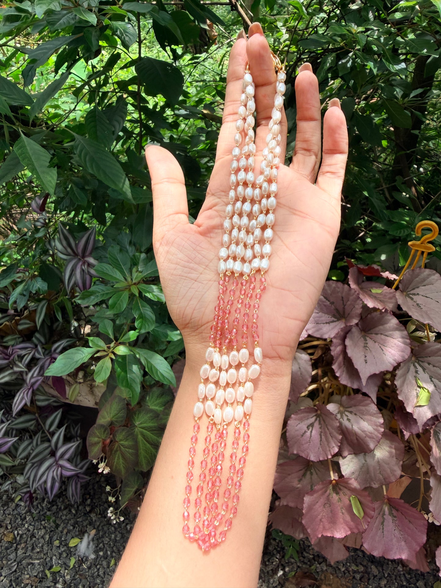 Premium quality 3layer pearl and beads layered necklace product code P120