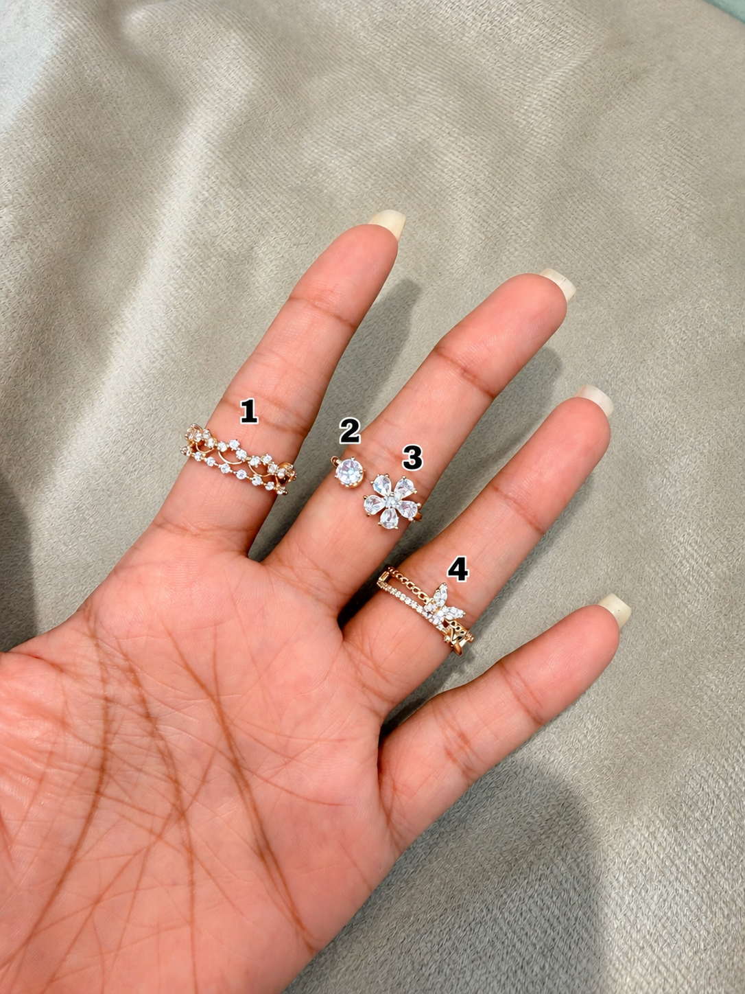 Premium anti tarnish adjustable rings product code R76