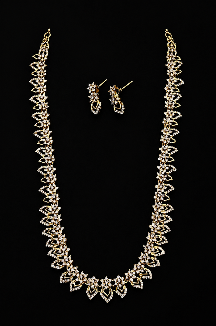 Premium ad beautiful trending long necklace set product code Ad41