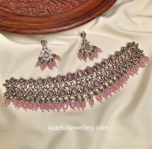 Premium quality bridal ad beads hanging necklace product code 830