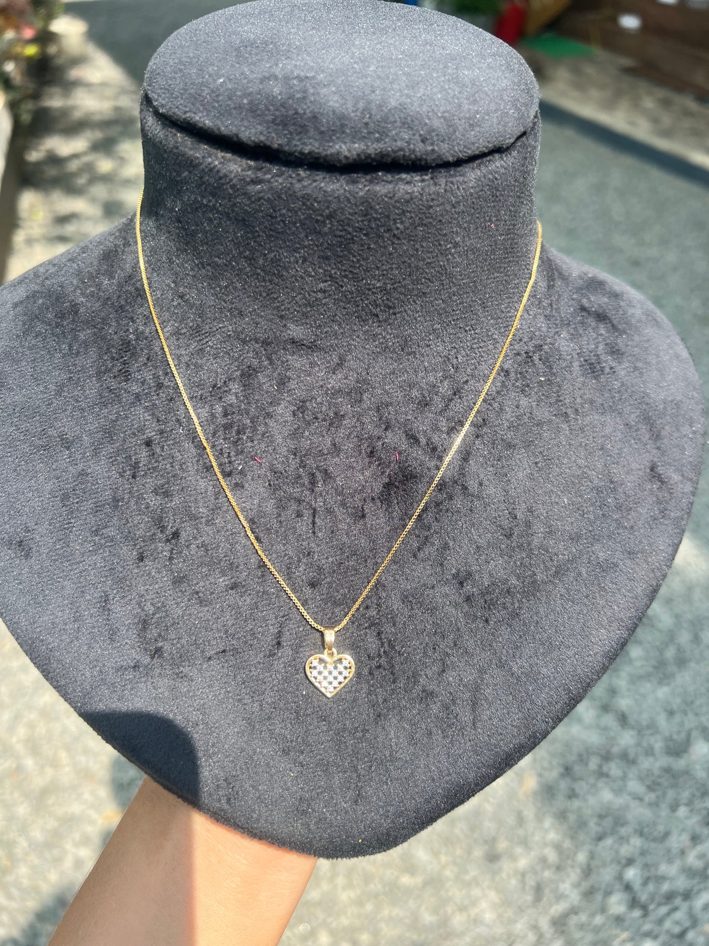Premium gold plated daily wear love heart pendant chain set product code D110