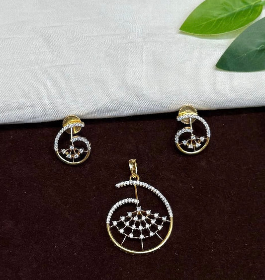 Premium daimond finish pendant set product code 62