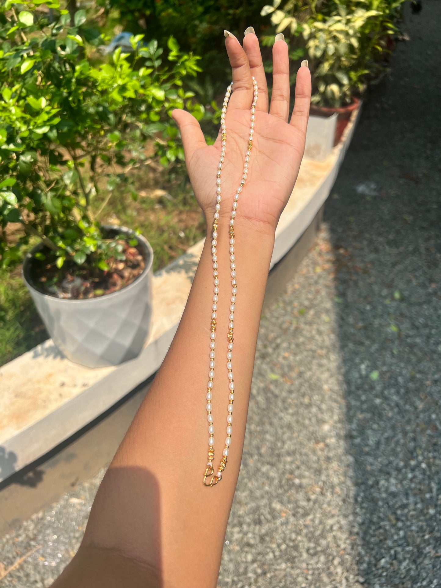 Premium gold plated pearl 8pidi chain