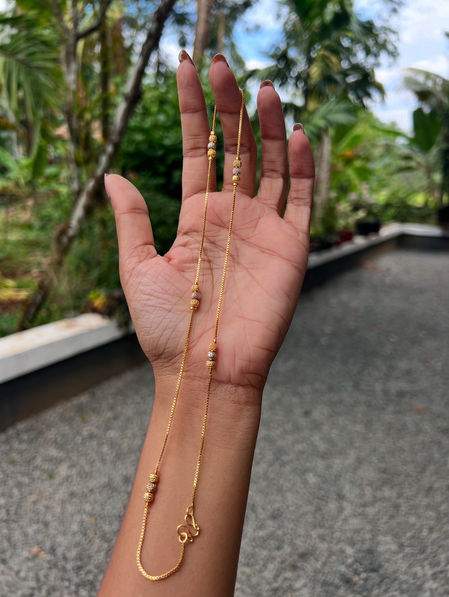 Trending two tone polish 6pidi necklace product code 358