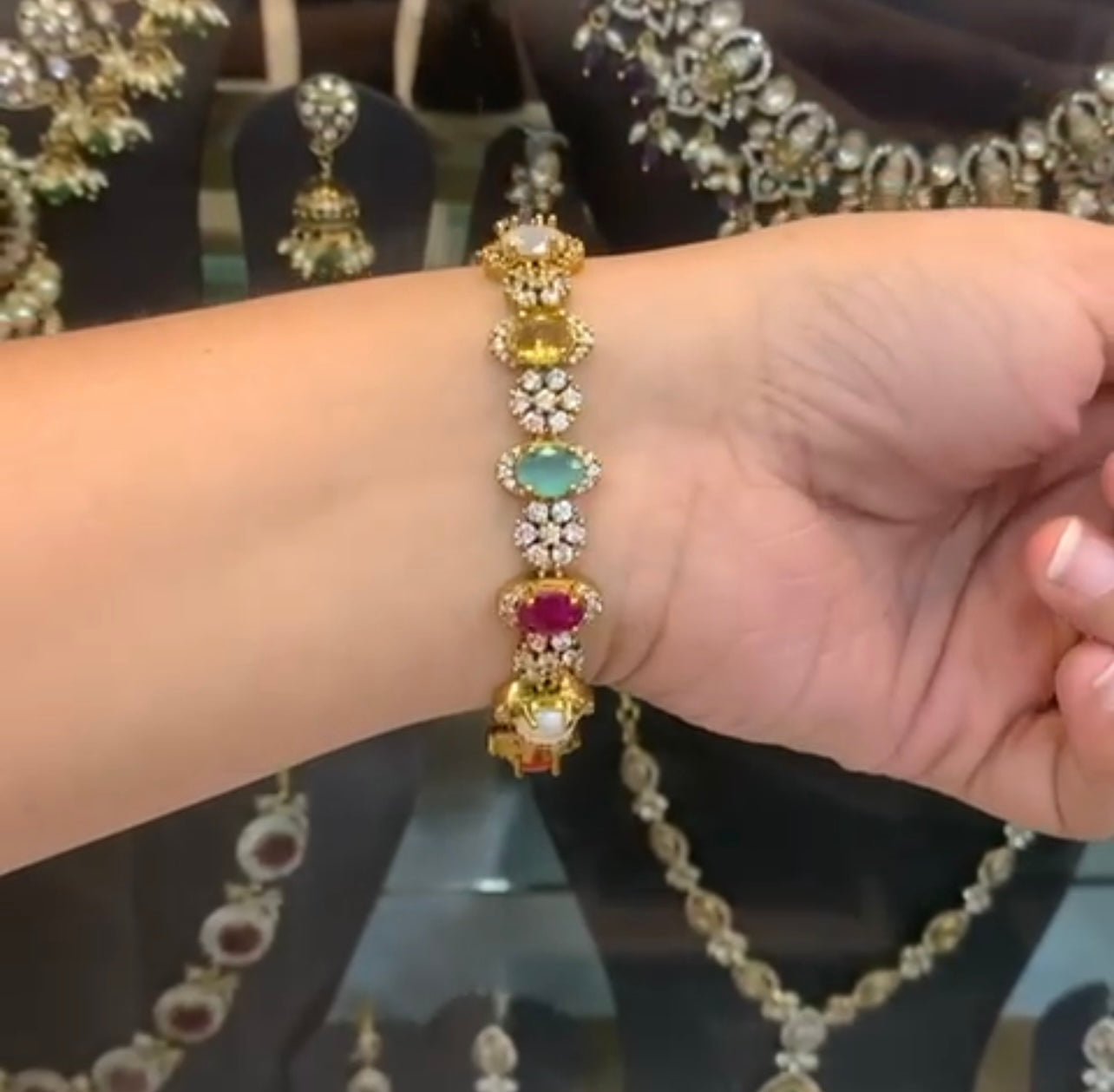 Premium Stunning most popular Navaratna ad bracelet product code 640