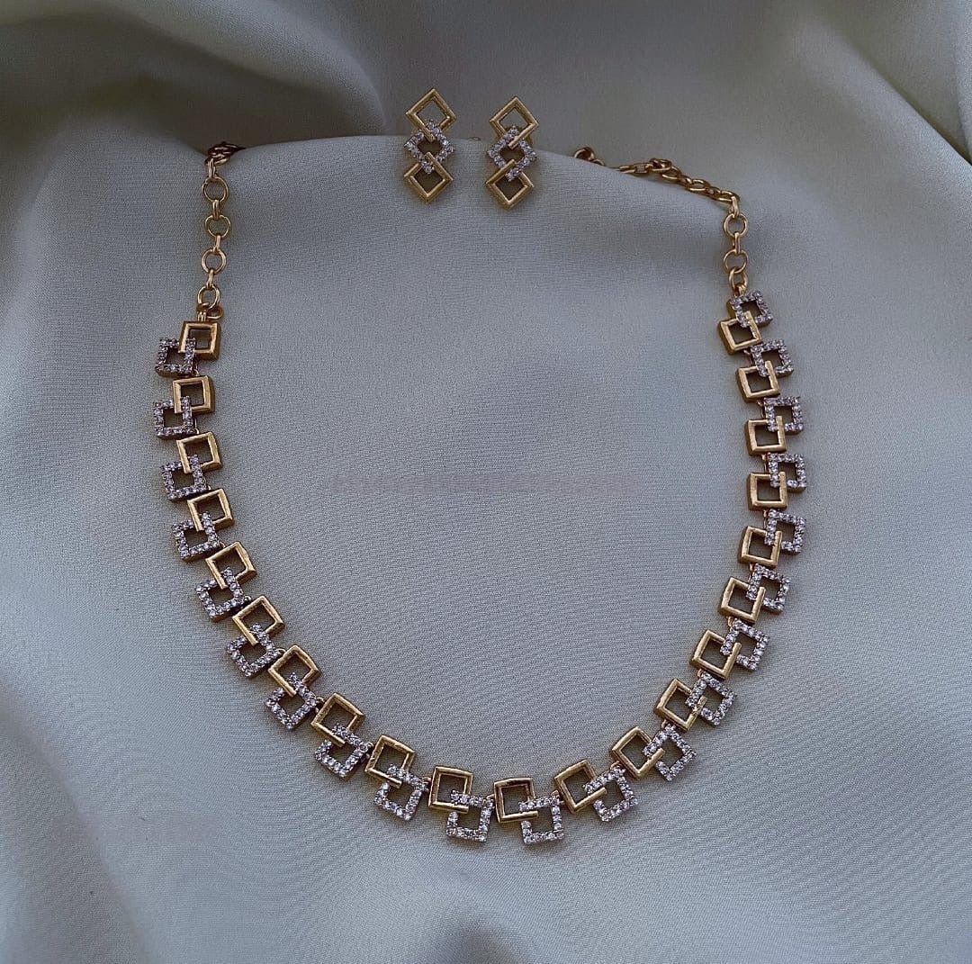 Most popular Ad square necklace with back chain product code 771