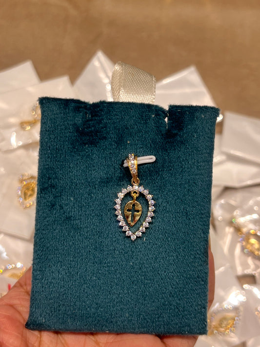 Premium diamond finish Cz cross thali product code Thali07