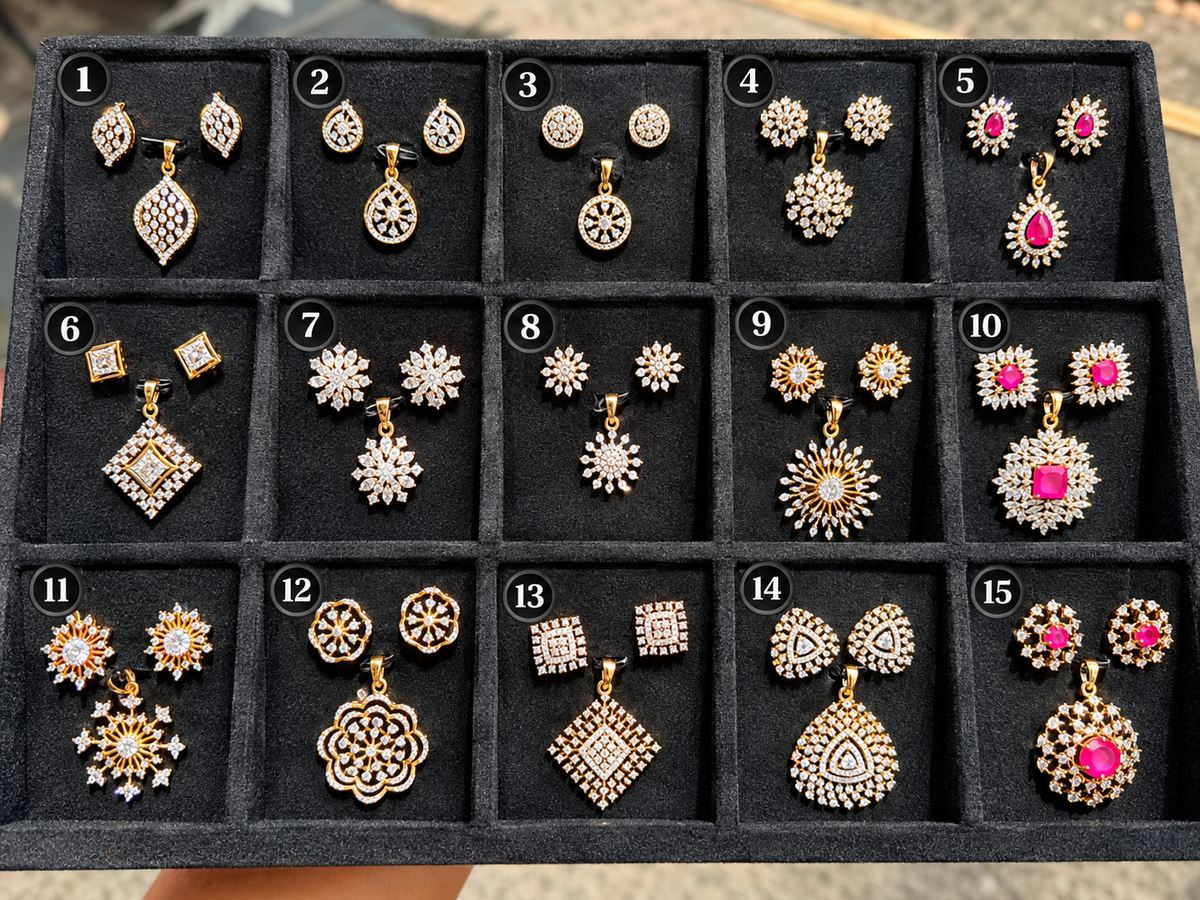 Premium party wear pendant set product code D415
