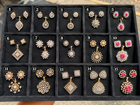 Premium party wear pendant set product code D415