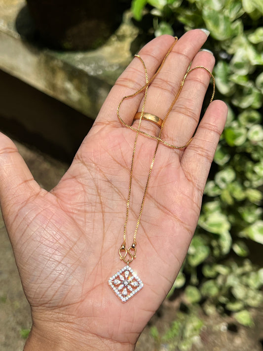 Premium diamond finish pendant box chain product code N103