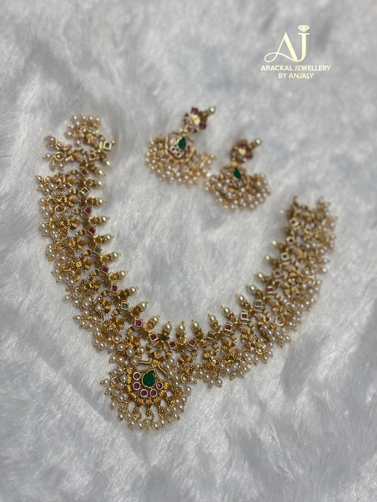 Premium quality non idol short guttapusalu necklace product code N237