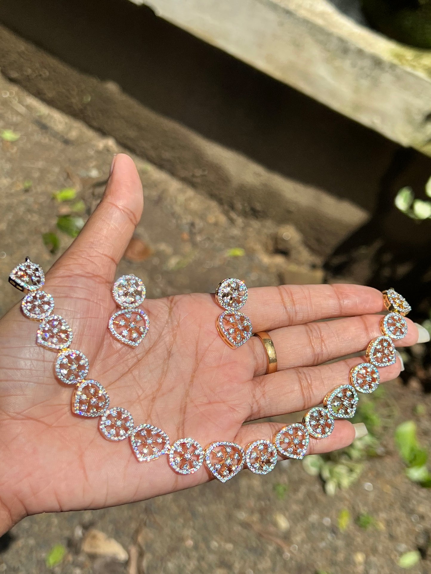 Premium daimond finish bridal necklace product code 1275