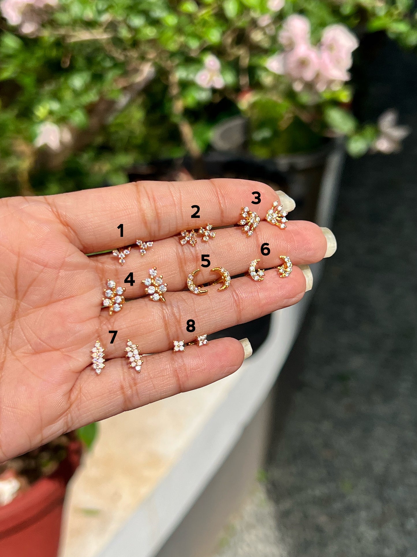Our trending gold plated second stud/nosepin (pair) product code S2