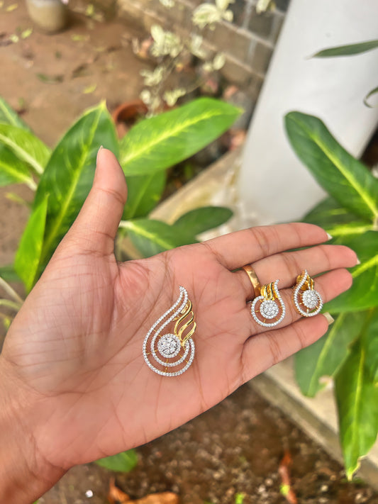 Premium diamond finish pendant set product code 12