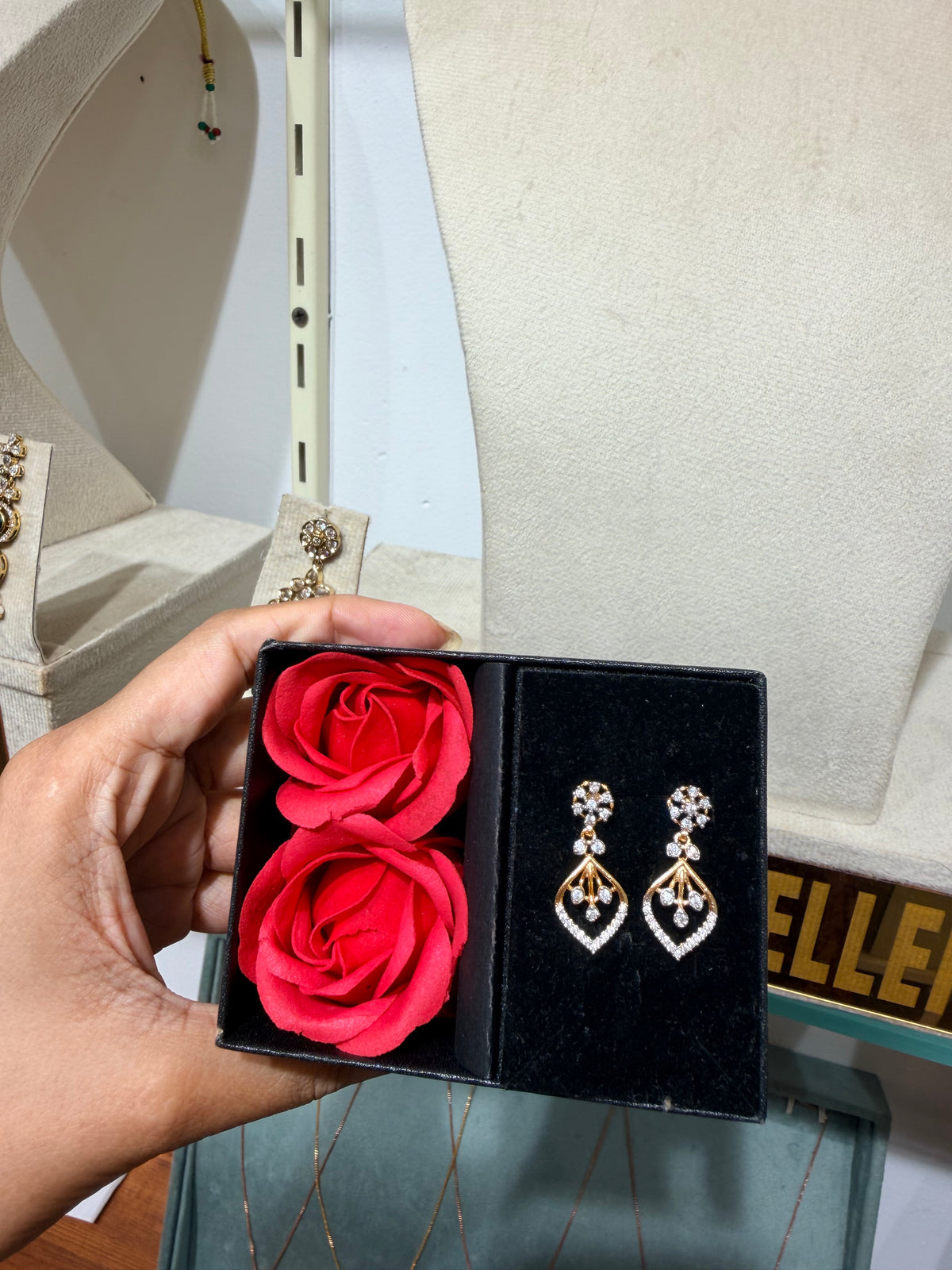 Premium diamond finish party wear earrings product code E255