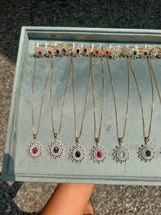 Premium occasion wear diamond finish pendant chain set product code D141