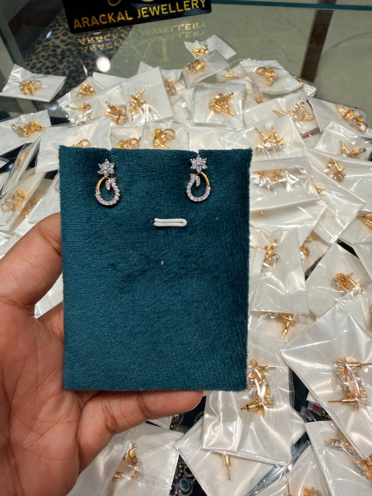 Premium party wear diamond finish stud product code E240