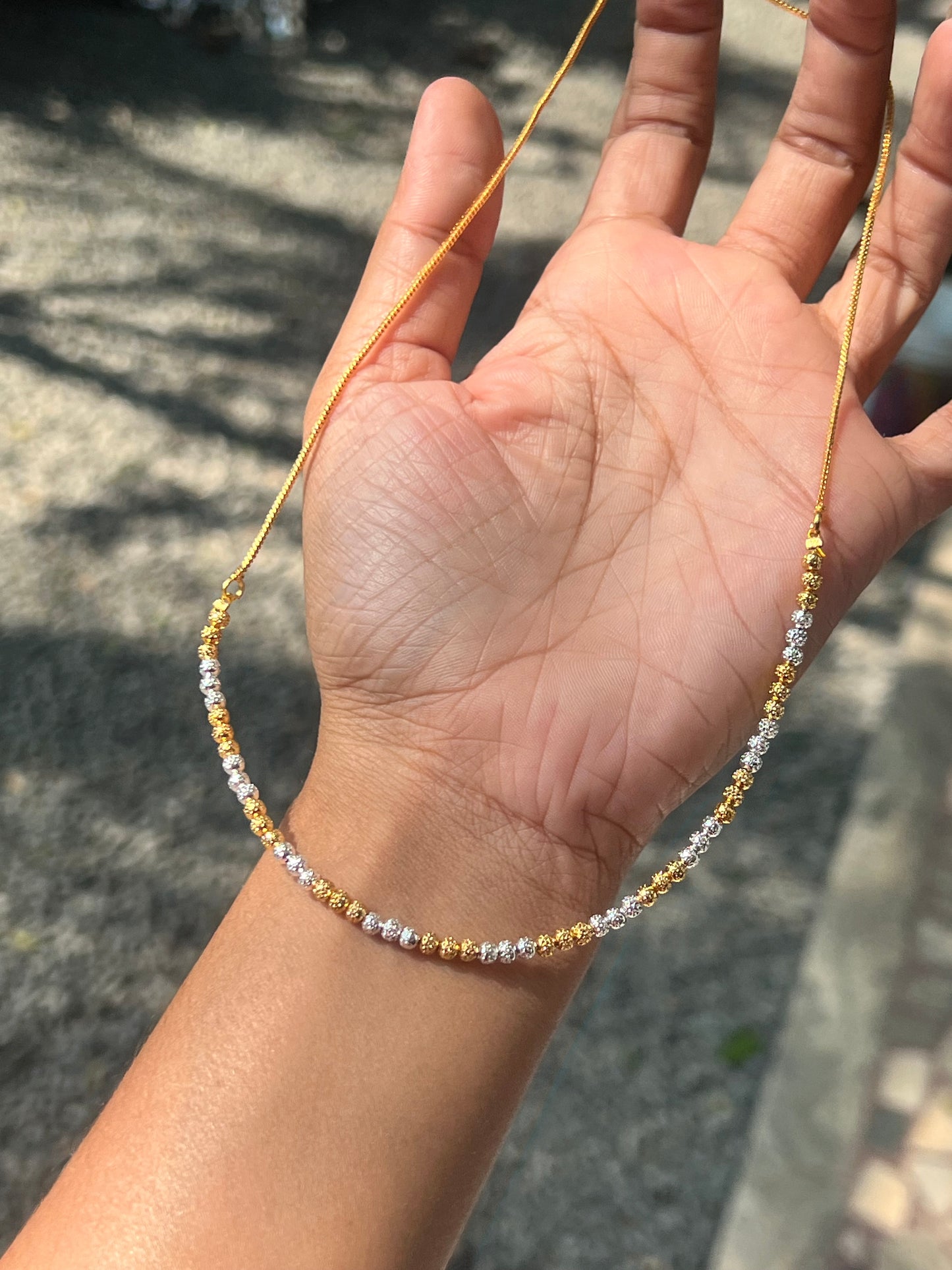 Premium gold plated twotone polish necklace product code G22