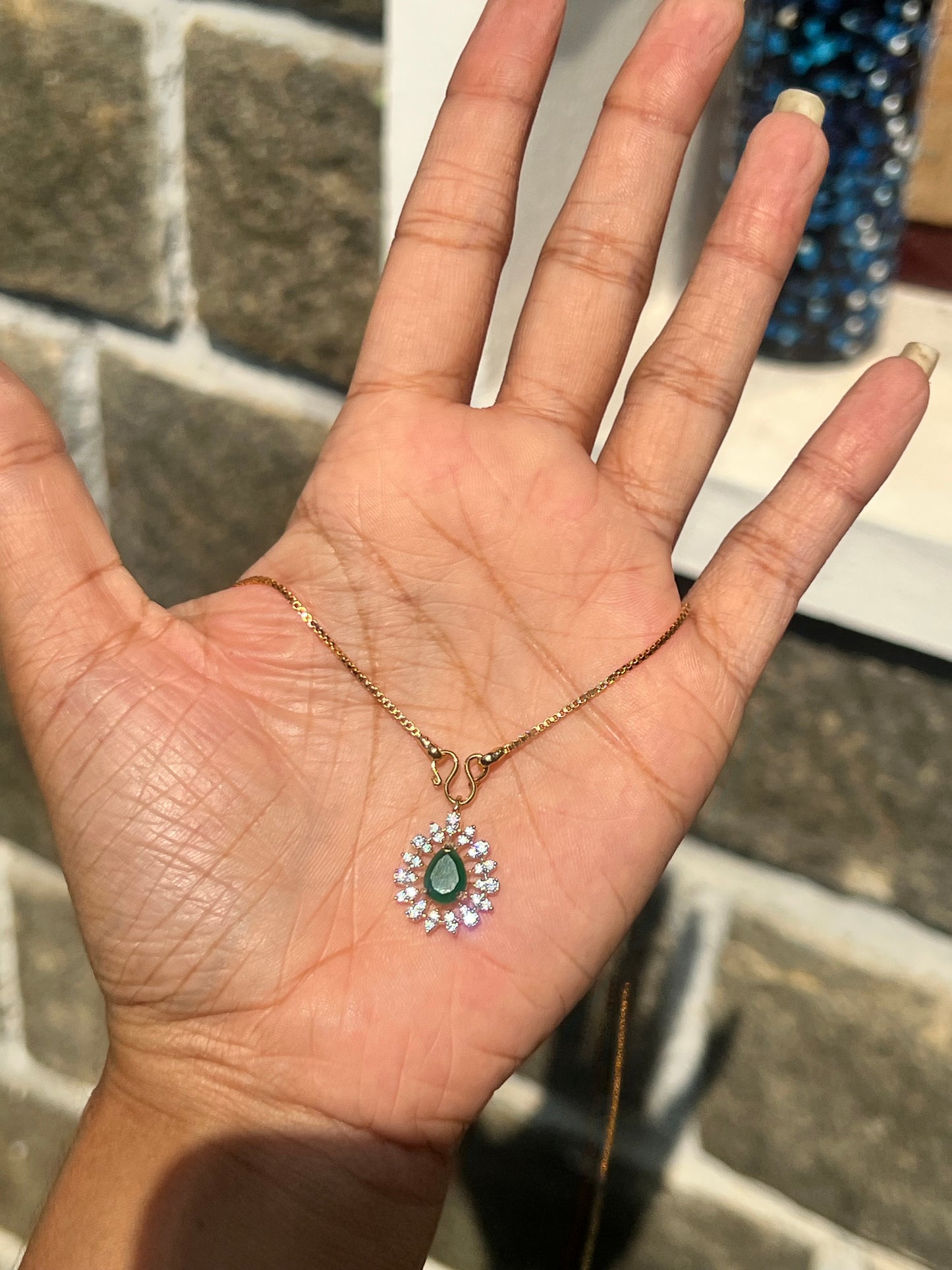 Premium occasion wear diamond finish small pendant with chain product code D125