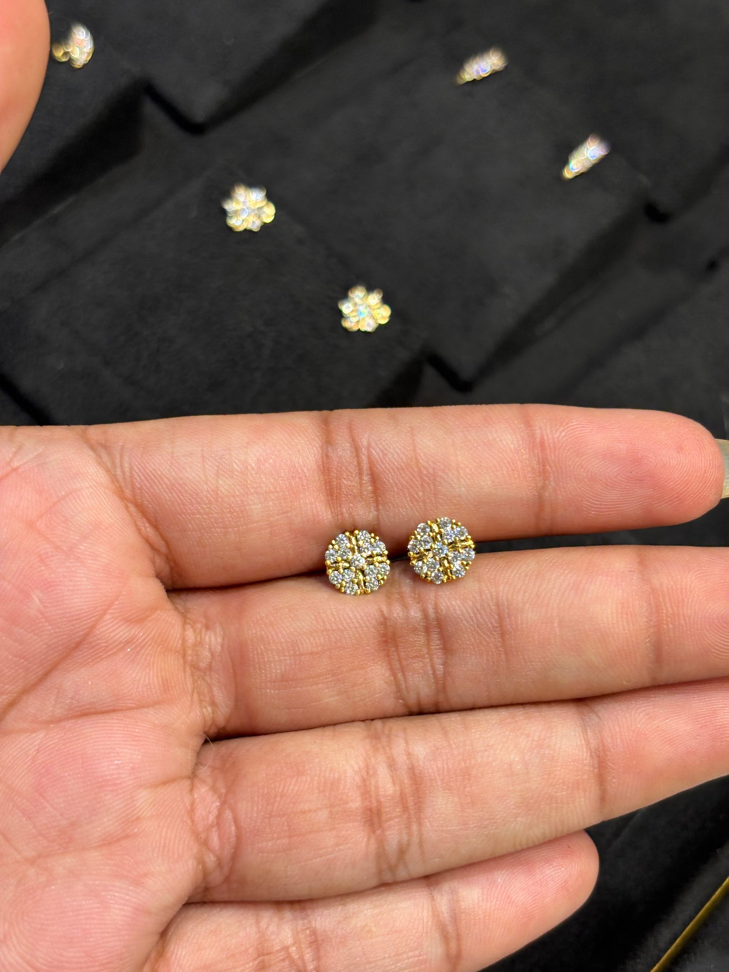 Premium gold plated daily ad stone second studs product code E67