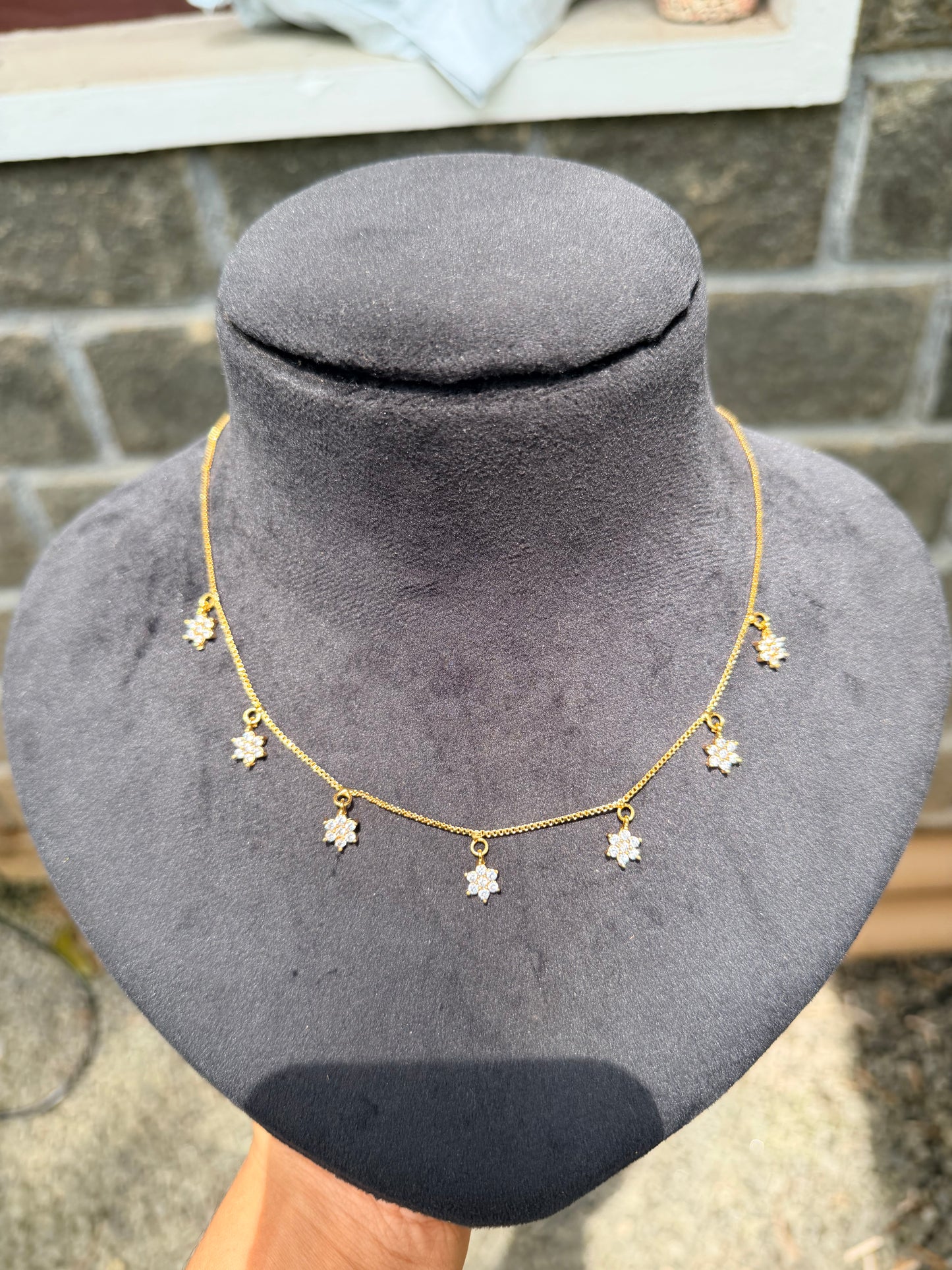 Premium gold plated daily wear charm star hanging necklace product code G141