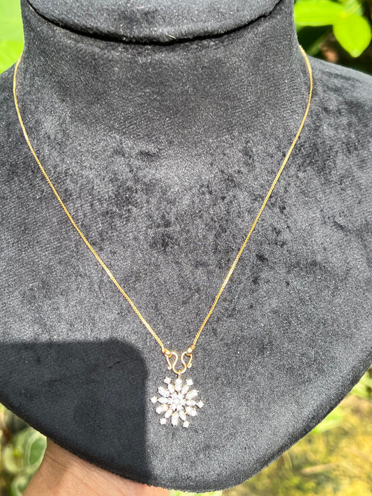 Premium diamond finish pendant with gold plated box chain product code N102