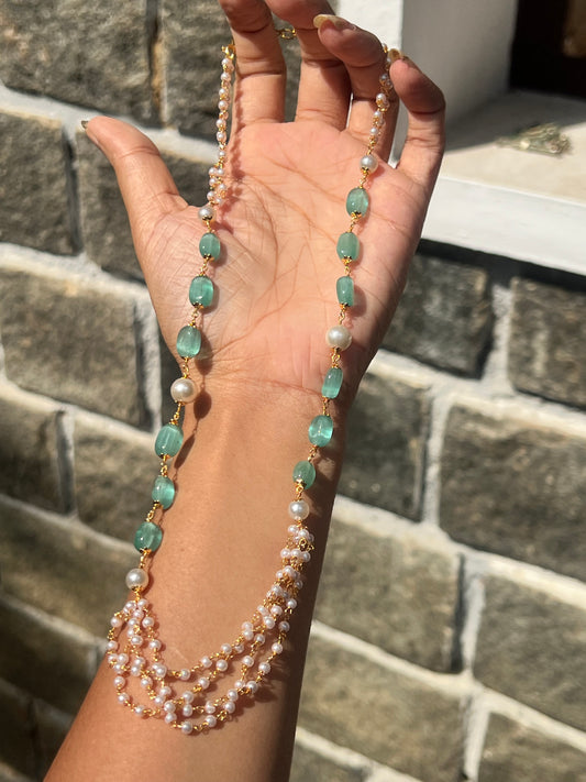 Premium mint green pearl layer Mala product code P52
