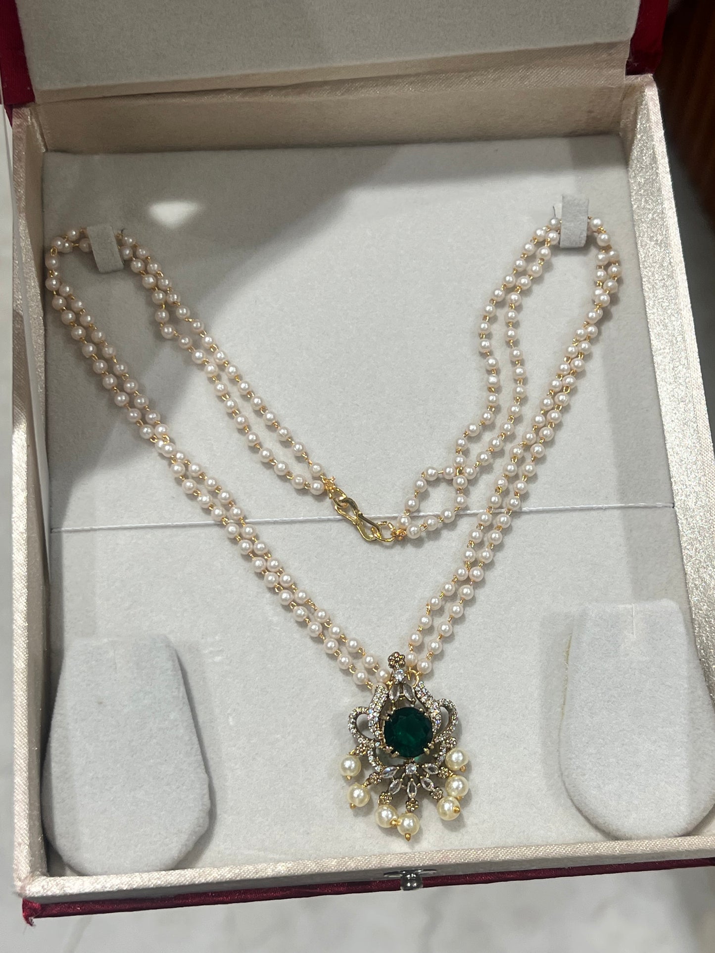 Premium budget friendly pearl 2layer necklace with pendant product code P96
