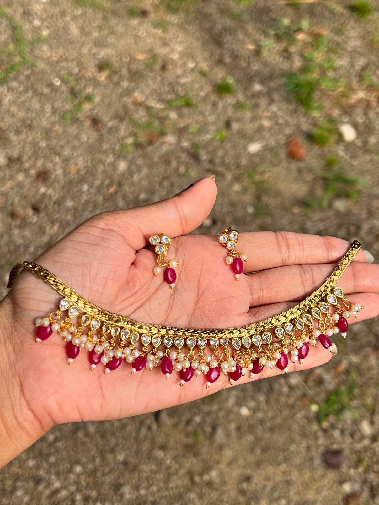 Premium quality ad bridal beads hanging necklace product code 351