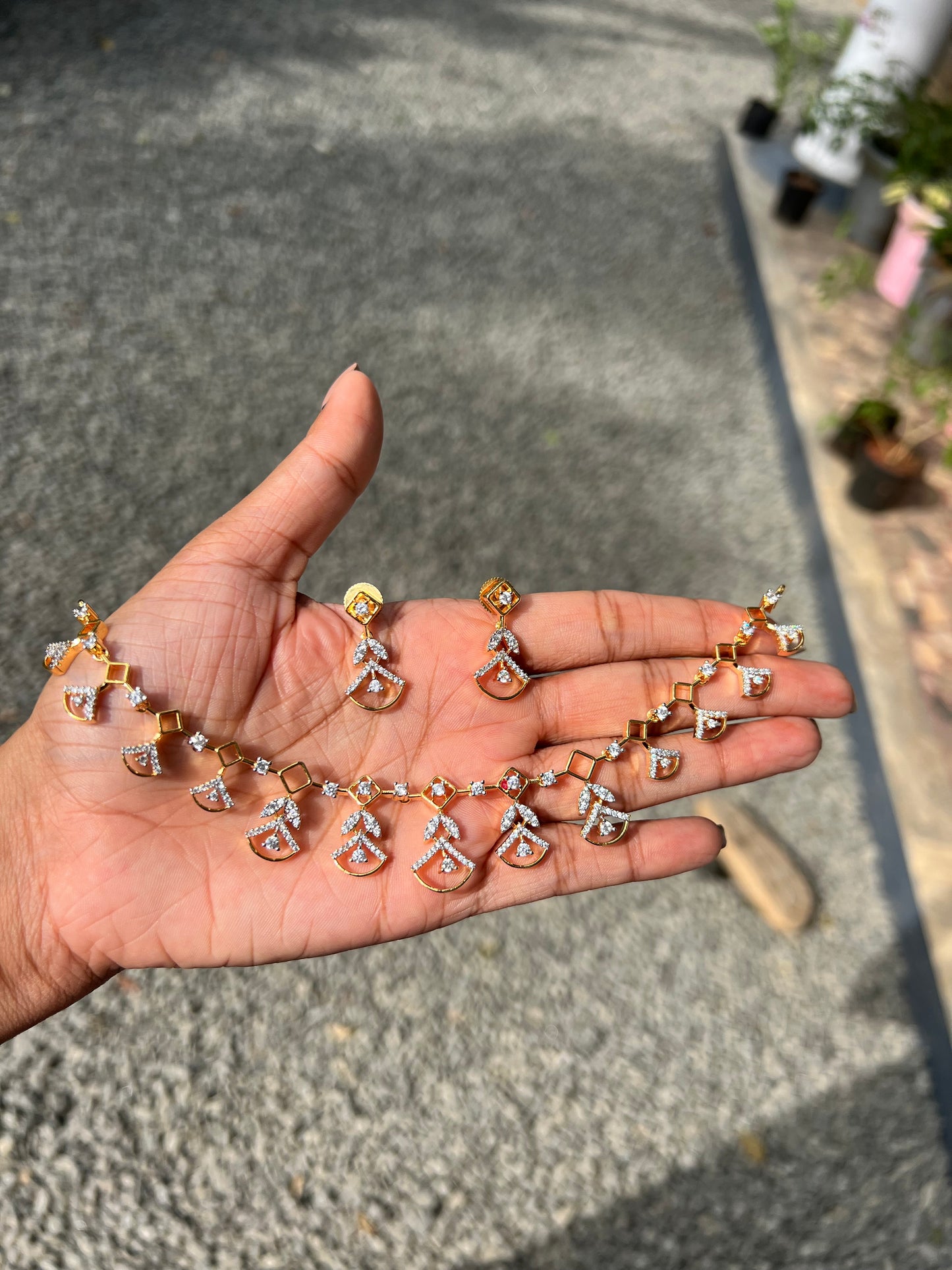 Premium diamond finish bridal necklace product code D36