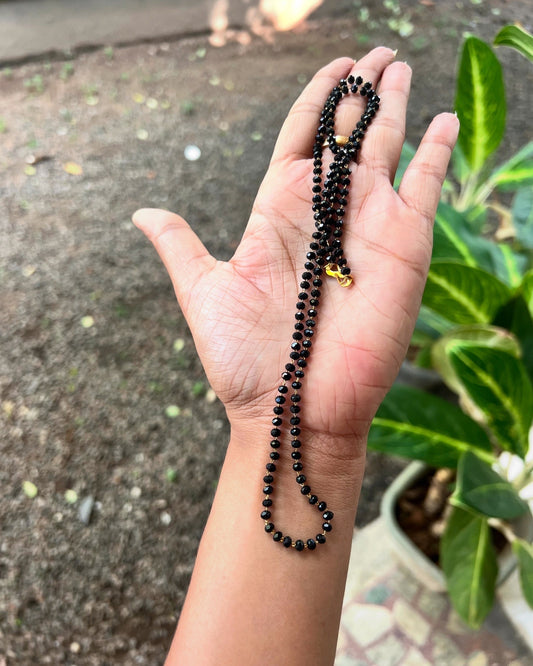 Beautiful long black crystal chain product code 88