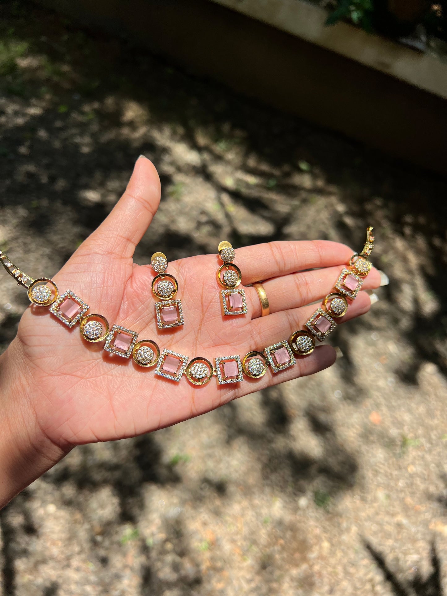 Classic square round ad necklace product code 415