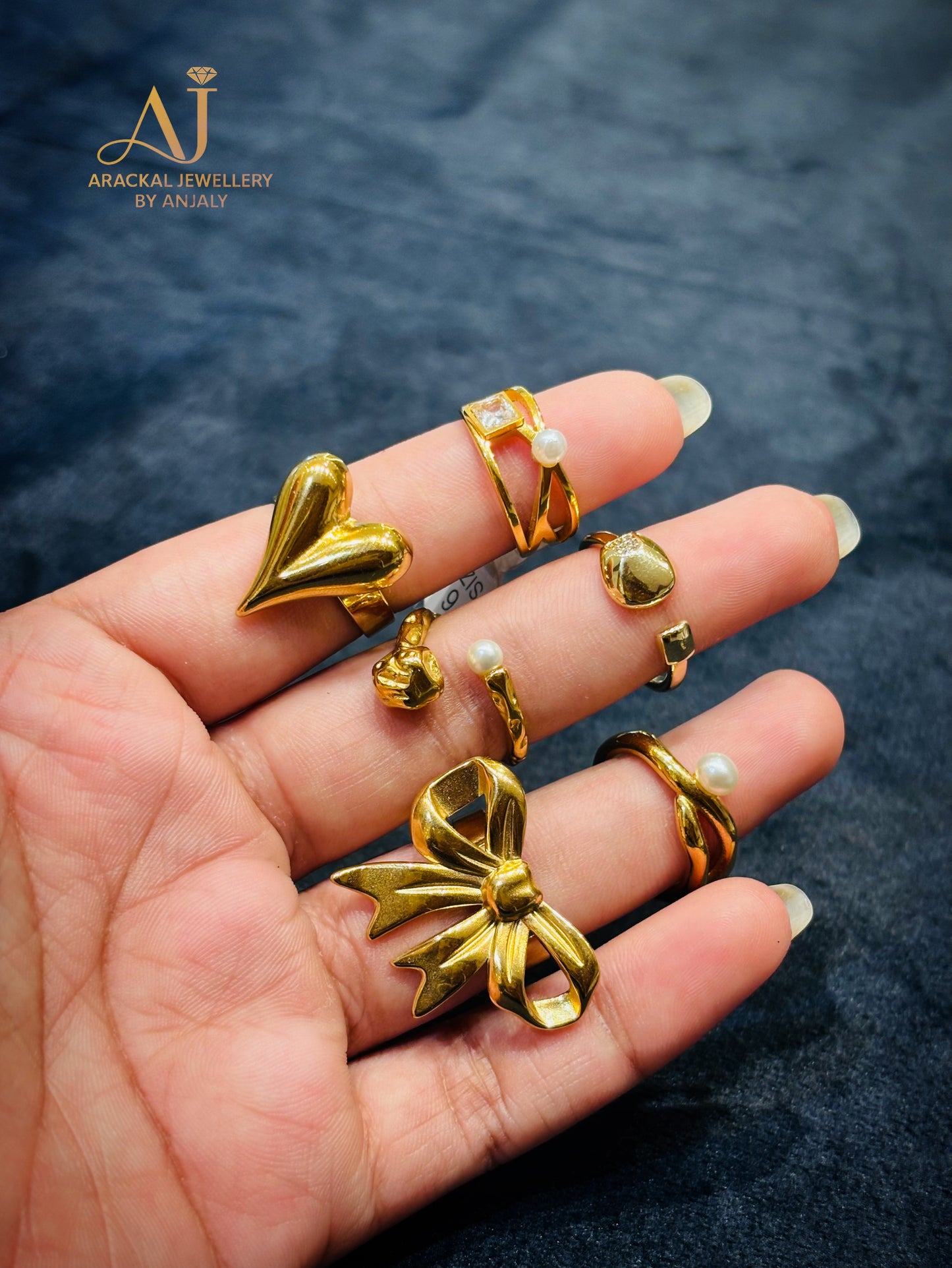 18k gold plated Anti tarnish pearl stone ring product code R10