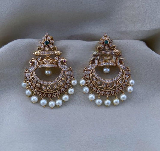 Premium trending pearl hanging earrings product code E48
