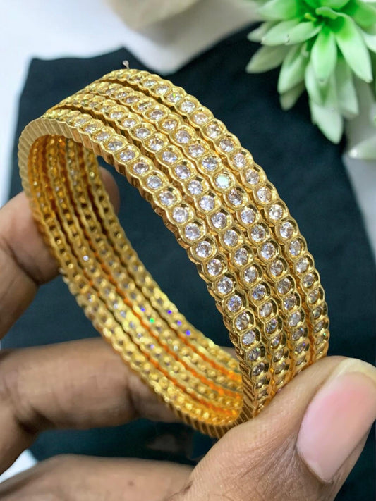 Premium ad white stone 4 bangles