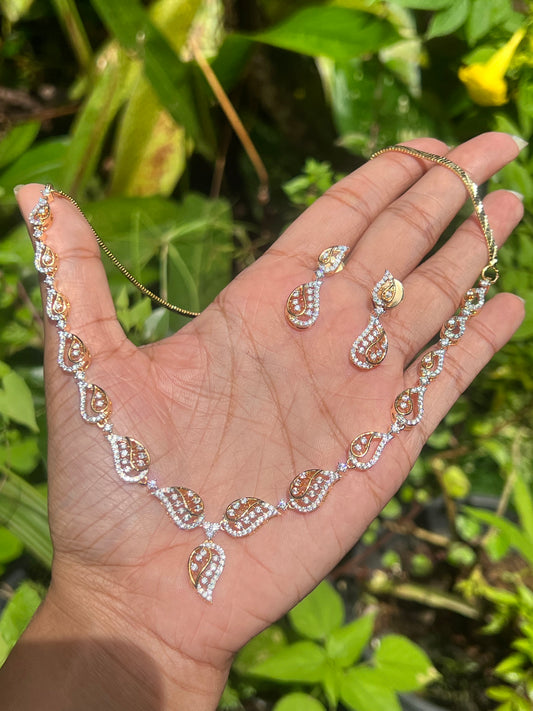Premium diamond finish Bridal necklace