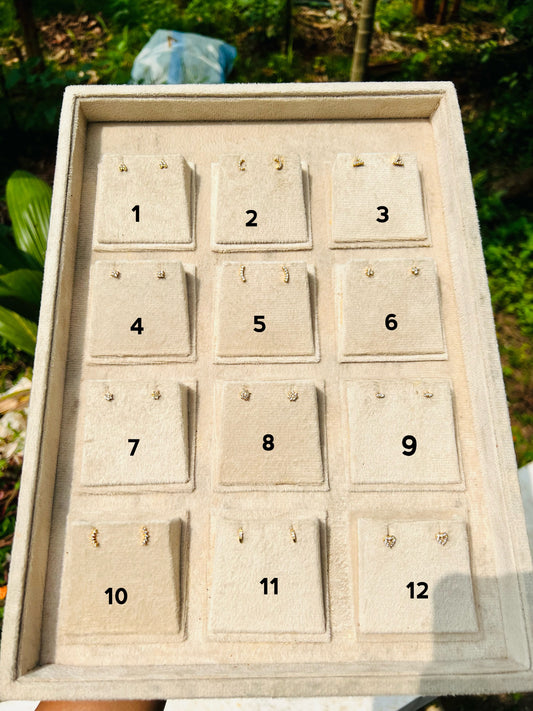 Premium gold plated daily wear ad second stud (pair )screw back product code E03