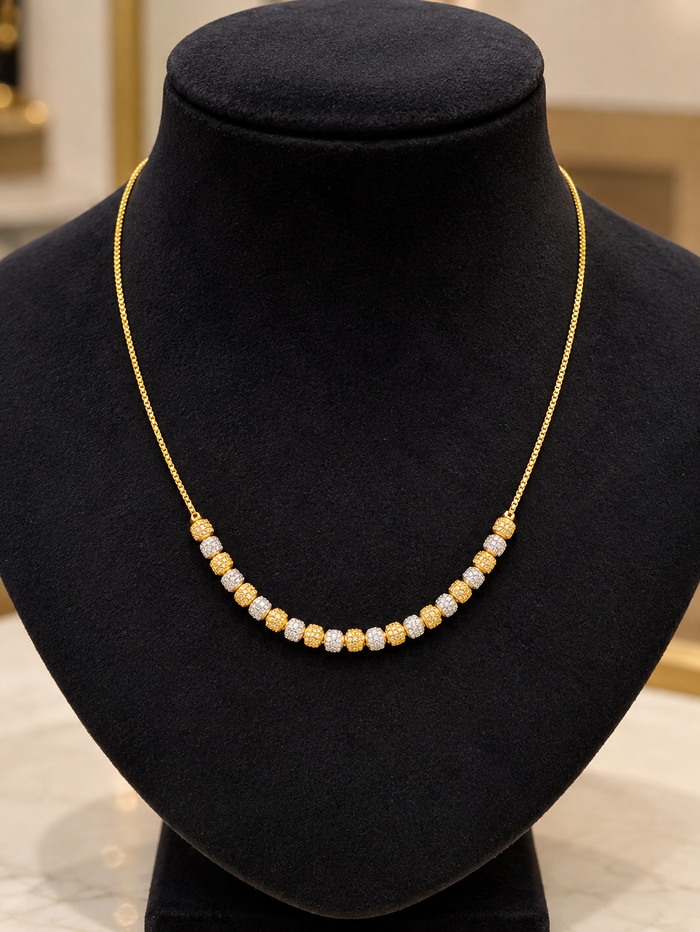 Premium budget friendly two tone ball necklace Product code G145