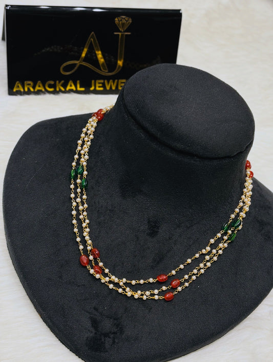 Premium trending 3 layer pearl necklace product code N396